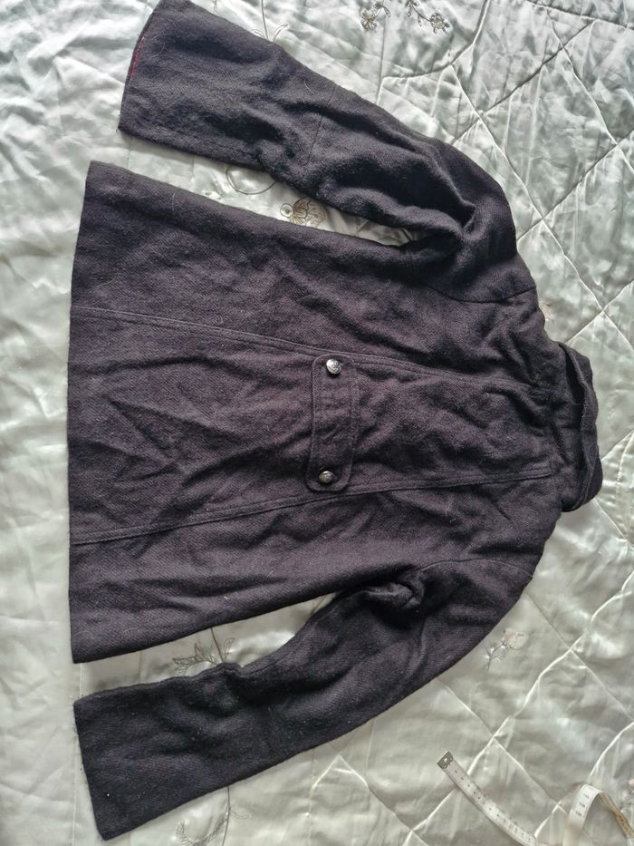 Magnifique manteau évasé à revers écossais - photo numéro 3