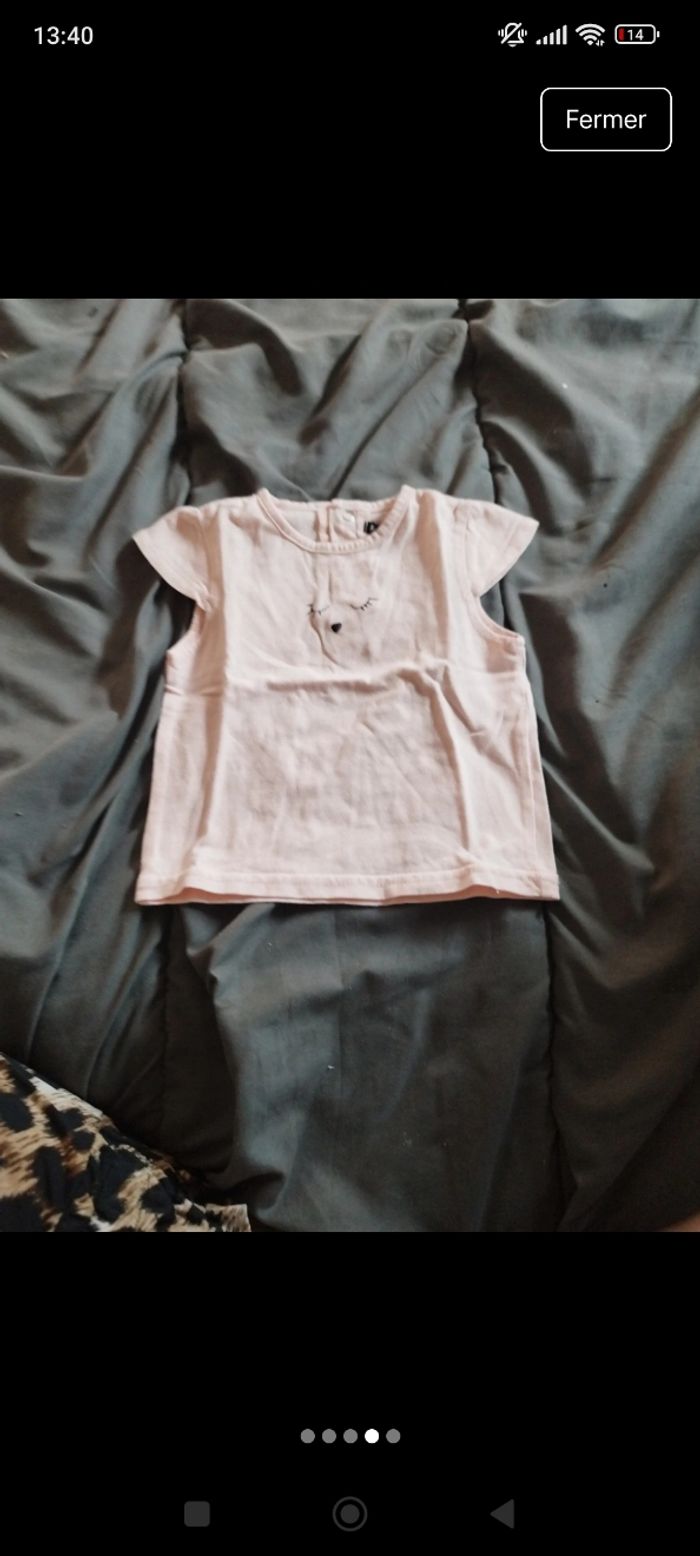 Tee shirt manche courte bébé fille taille 6 mois - photo numéro 4