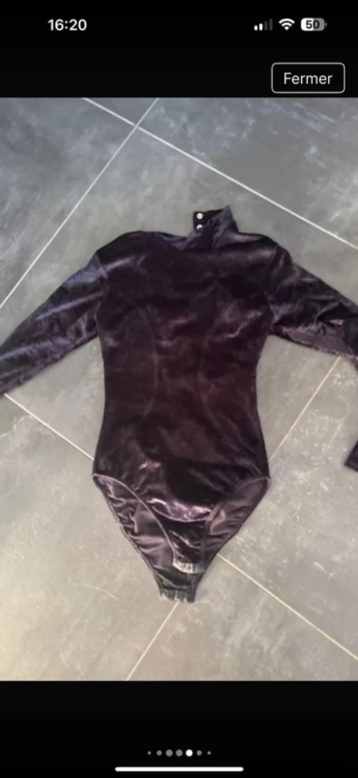 Body velours vintage manches longues - photo numéro 7