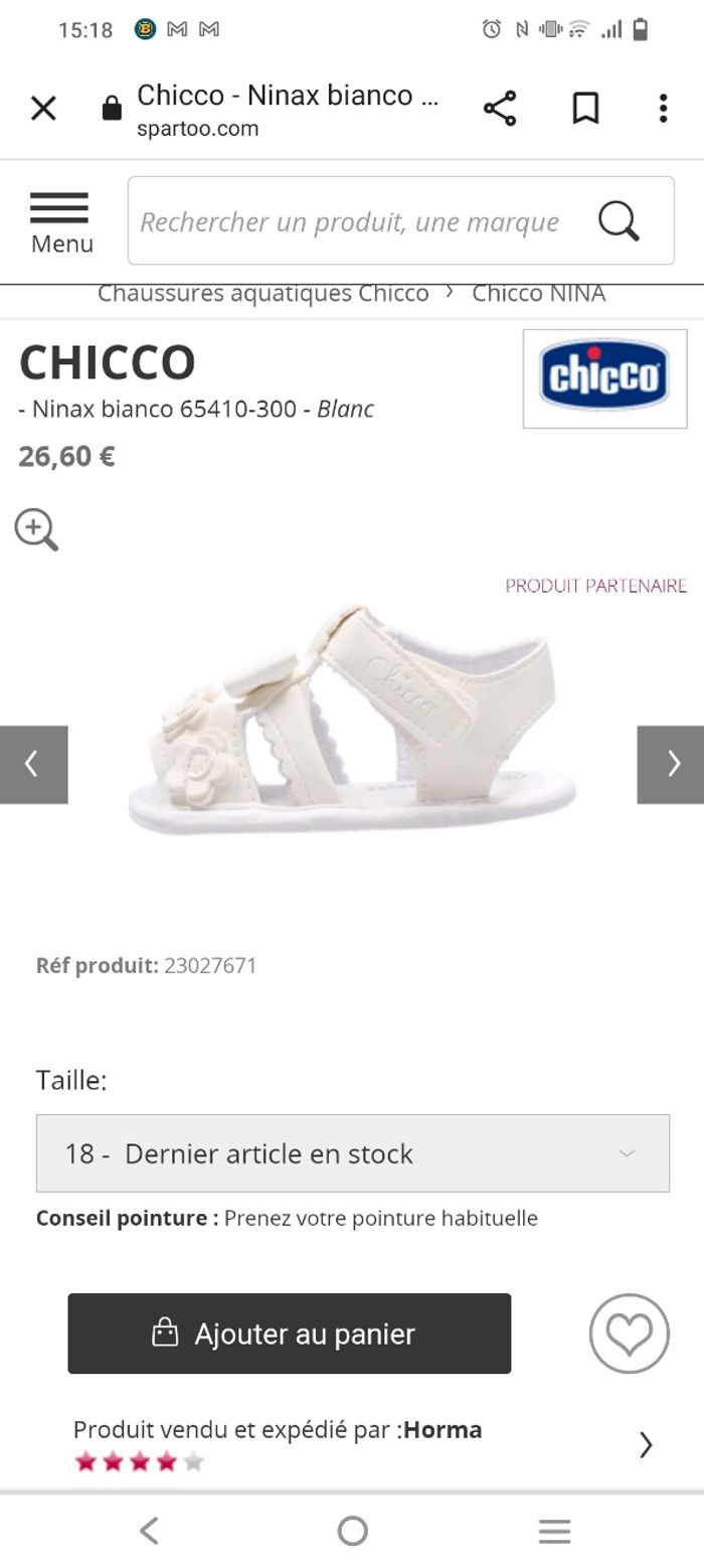 Lot de 2 paires sandales Chicco neuves p19 - photo numéro 7