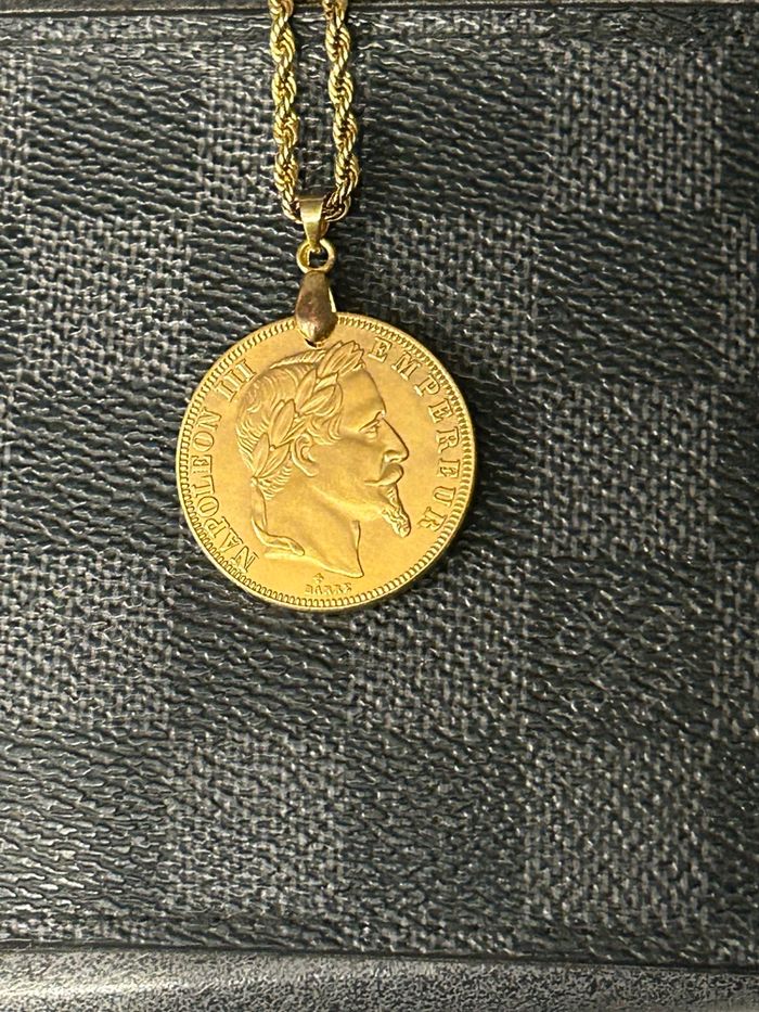 Collier Pendentif Reproduction de Pièce Napoléon III 50 Francs - photo numéro 3