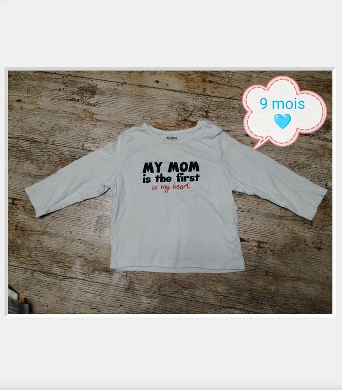Joli t-shirt garçon manches longues 9 mois