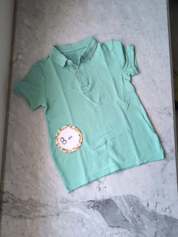 Polo 7/8 ans vert d'eau