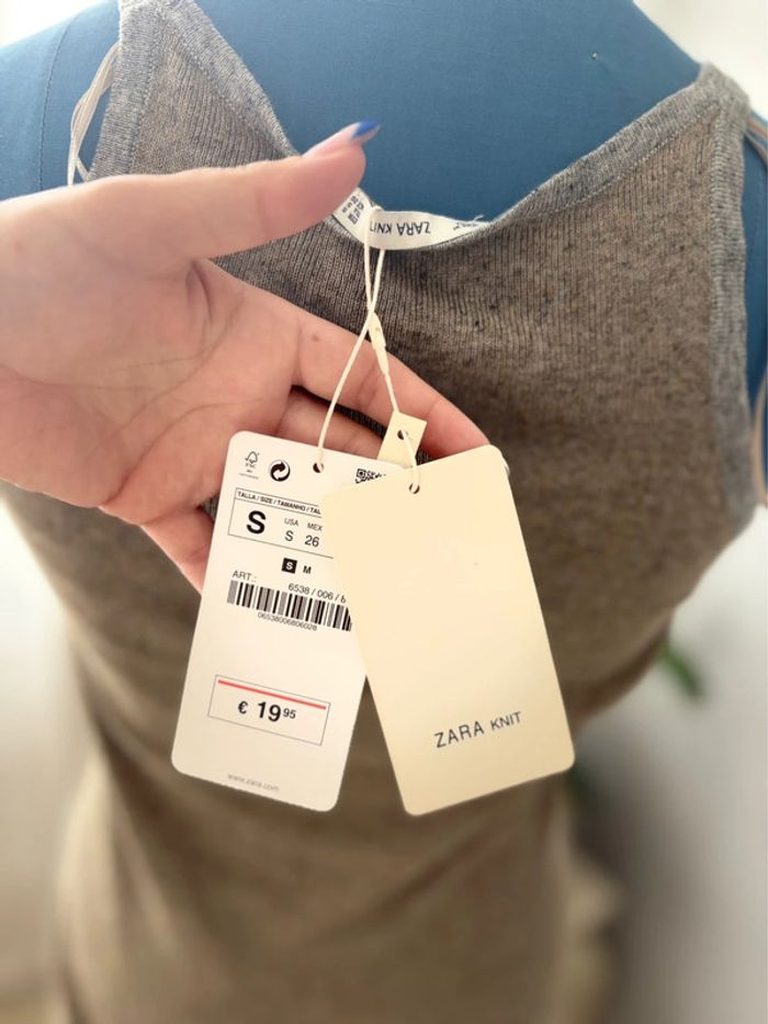 Débardeur en lin/coton Zara - neuf avec étiquette - taille S/36 - photo numéro 2