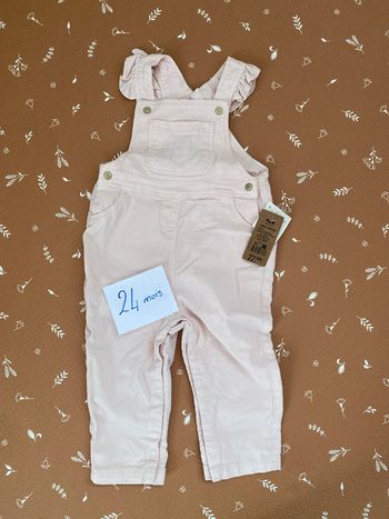 Salopette jean rose 24 mois