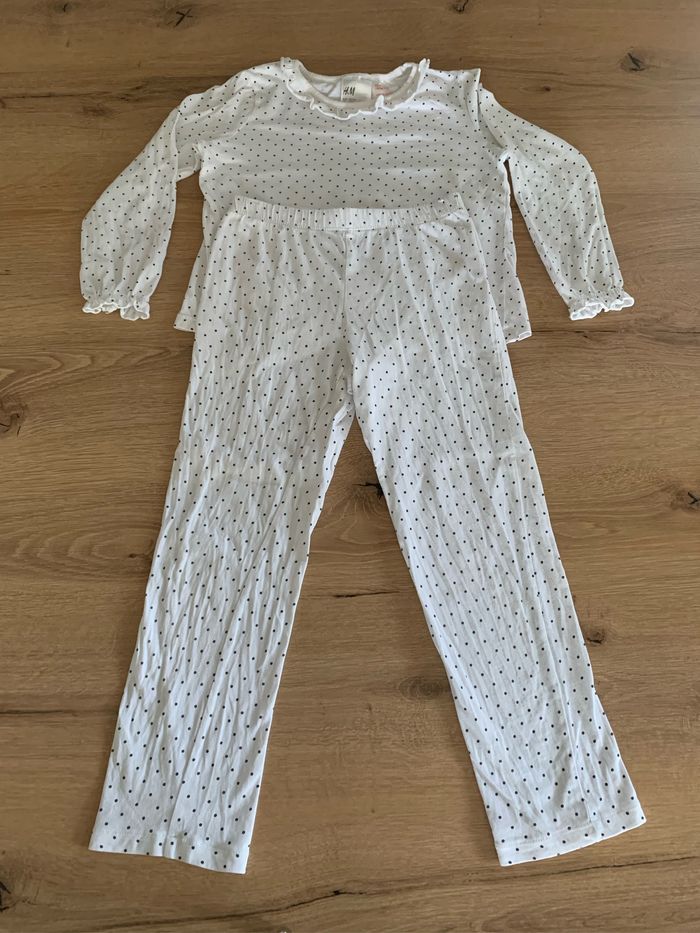 Pyjama 2 pièces blanc H&M taille 4/6 ans