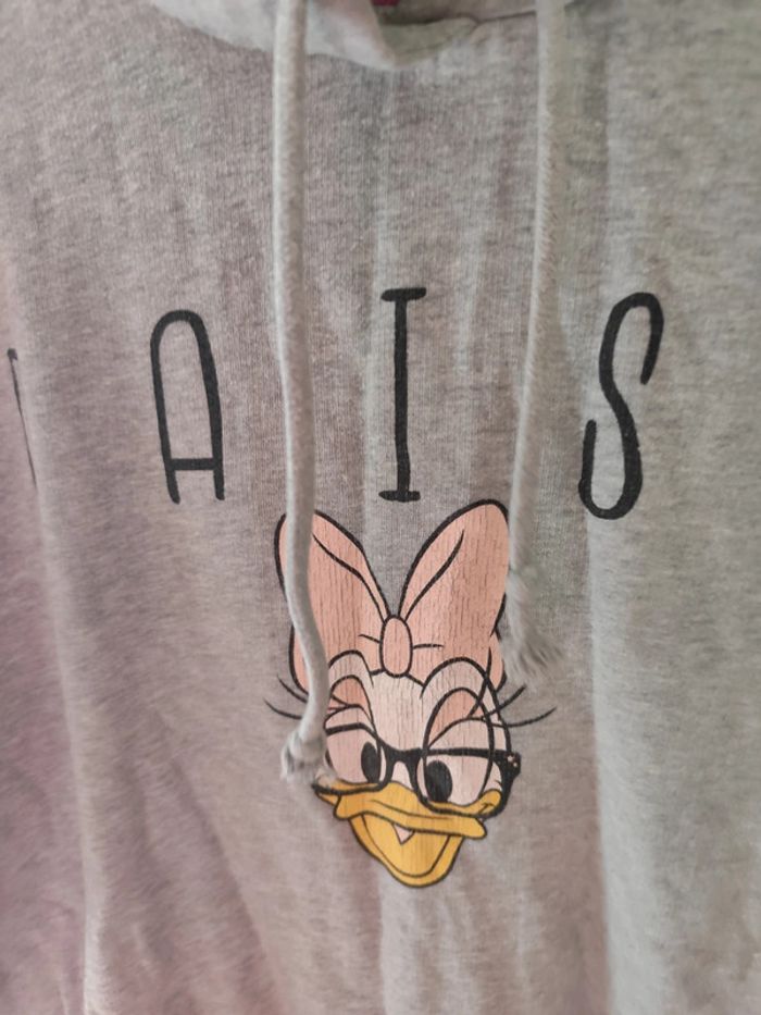 Pull à capuche gris daisy disney - photo numéro 2