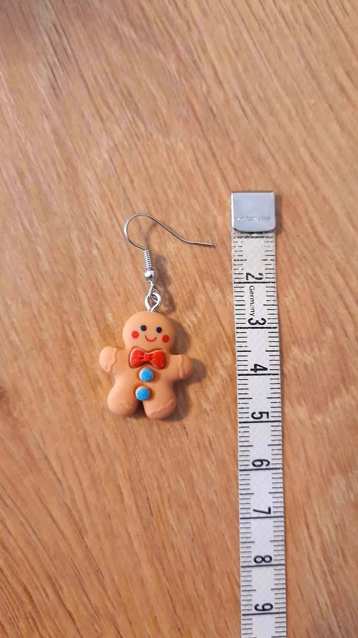Bijoux Noël | Boucles d’oreilles Pain d’épices – Neuves - photo numéro 3