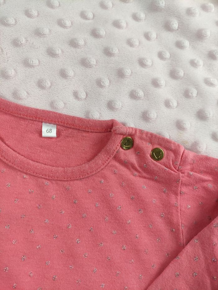 T-shirt manches longues rose taille 68 6 mois - photo numéro 2