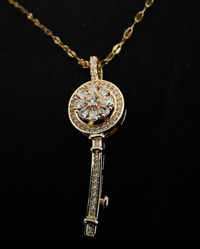 F65 collier chaîne acier inoxydable ajustable doré tendance - photo numéro 2