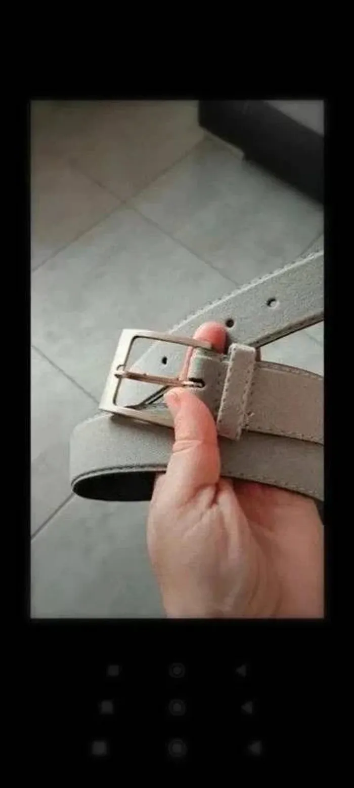 Ceinture suédine grise 120 cm boucle argenté - photo numéro 2