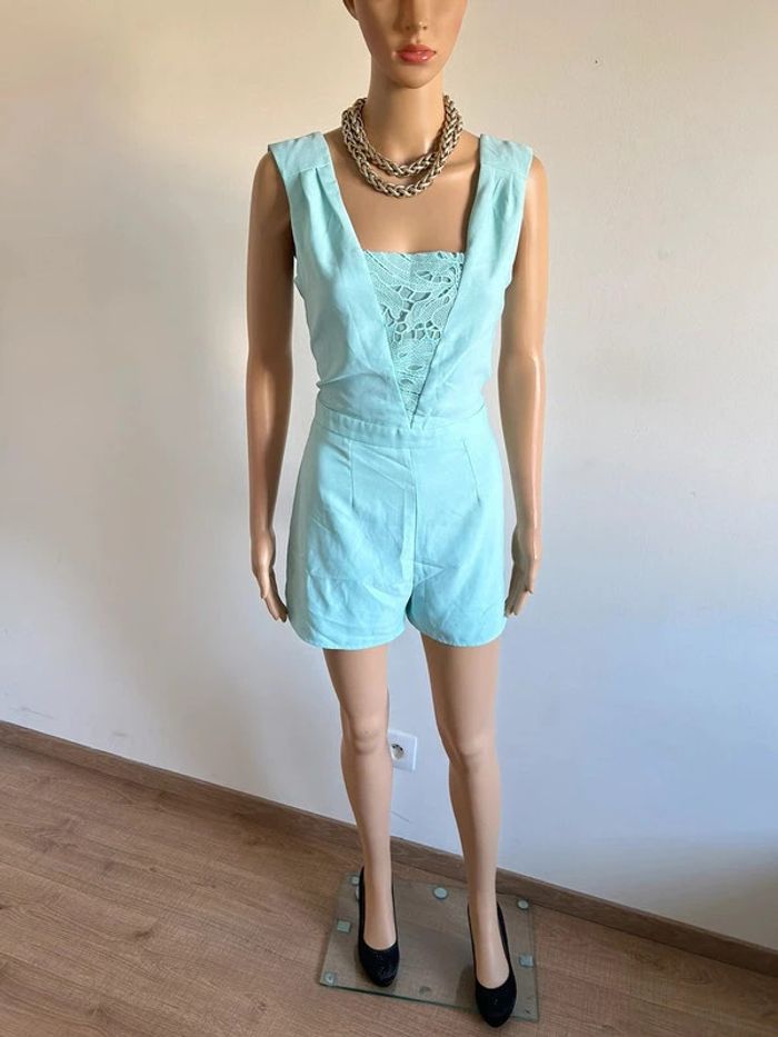 Combishort turquoise neuf sans manches Naf Naf taille 38 (valeur 65€) - photo numéro 3
