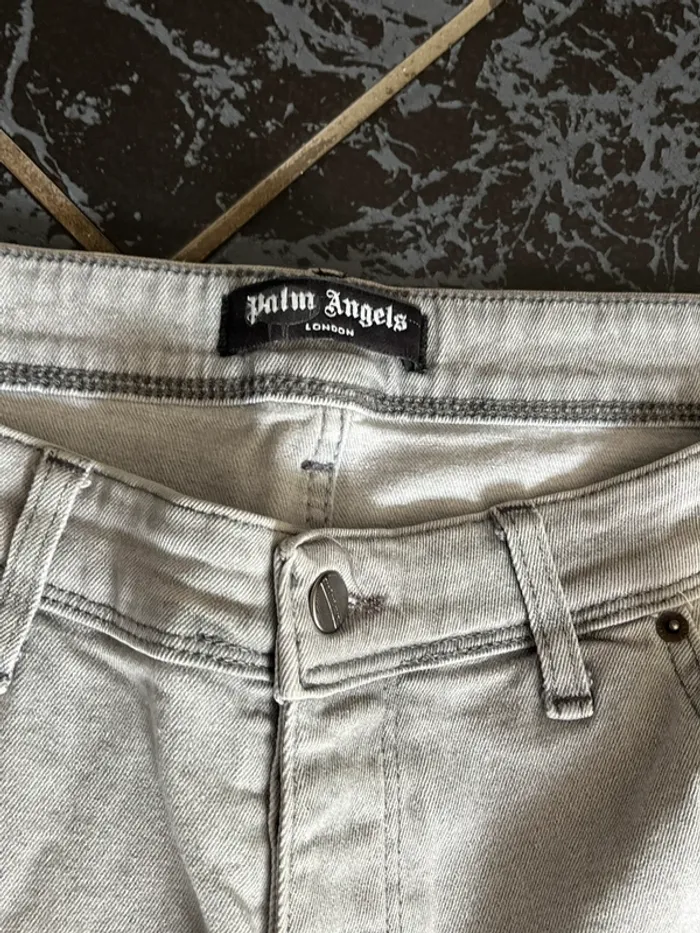 Jean gris troué slim L - photo numéro 2
