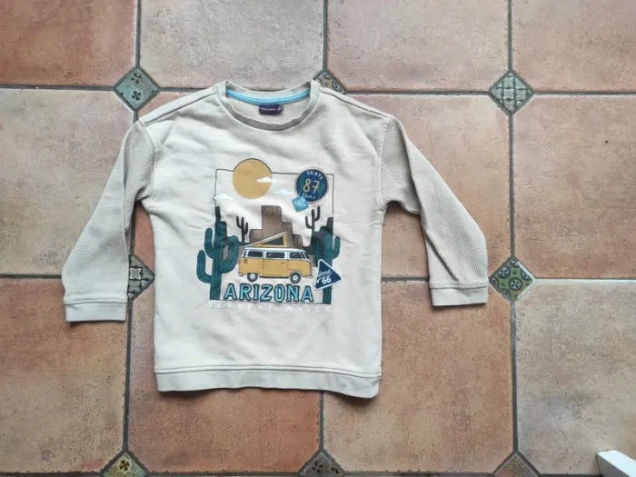 Sweat beige motif Arizona - Sergent Major - photo numéro 3