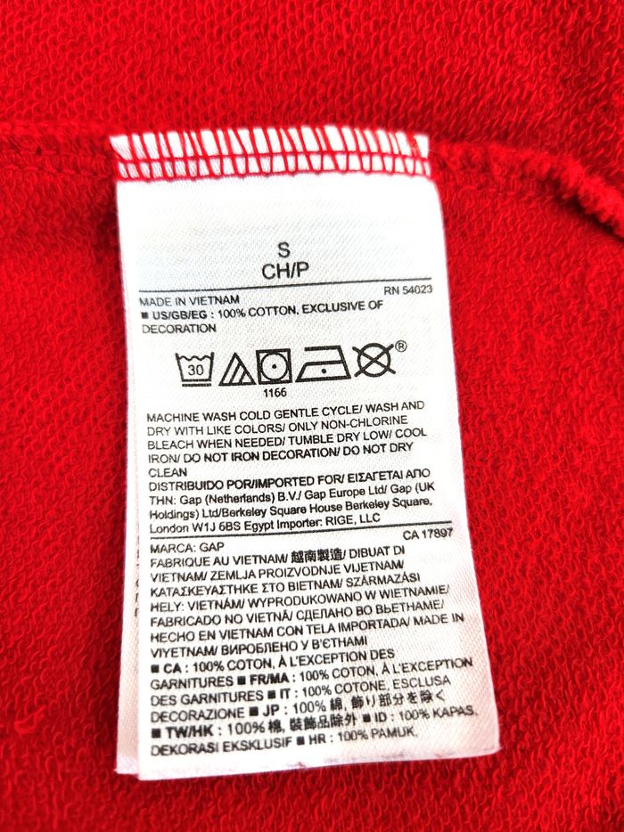 Sweat à Capuche Zippé GAP Rouge - Taille S Très bon état - photo numéro 7