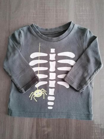 T Shirt manches longues squelette araignée In Extenso 3-6 mois 62 cm