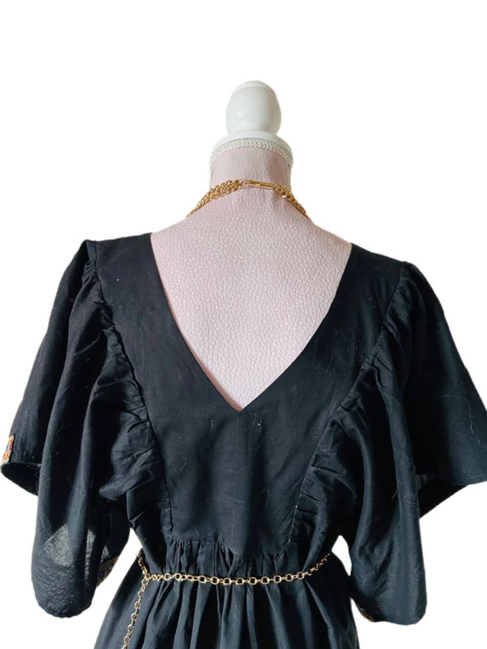 🖤🌸 Blouse ethnique Maison Hôtel noire broderies made in India embroidered oriental blouse🌸🖤 - photo numéro 8