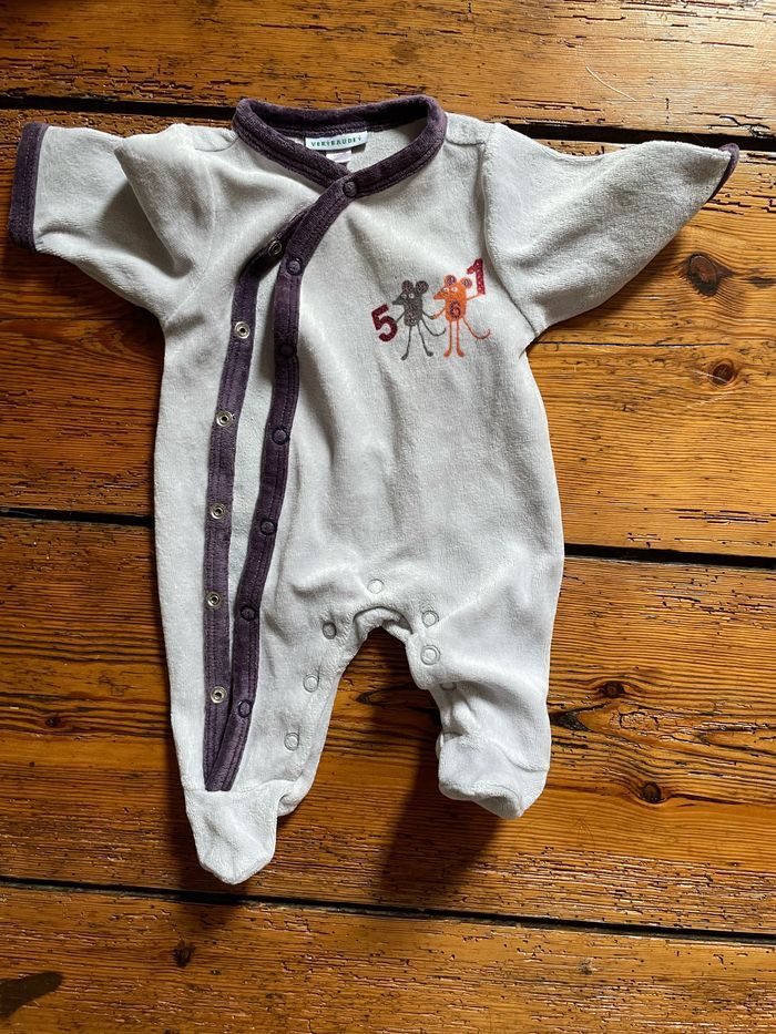 Lot Pyjama velours 1 mois