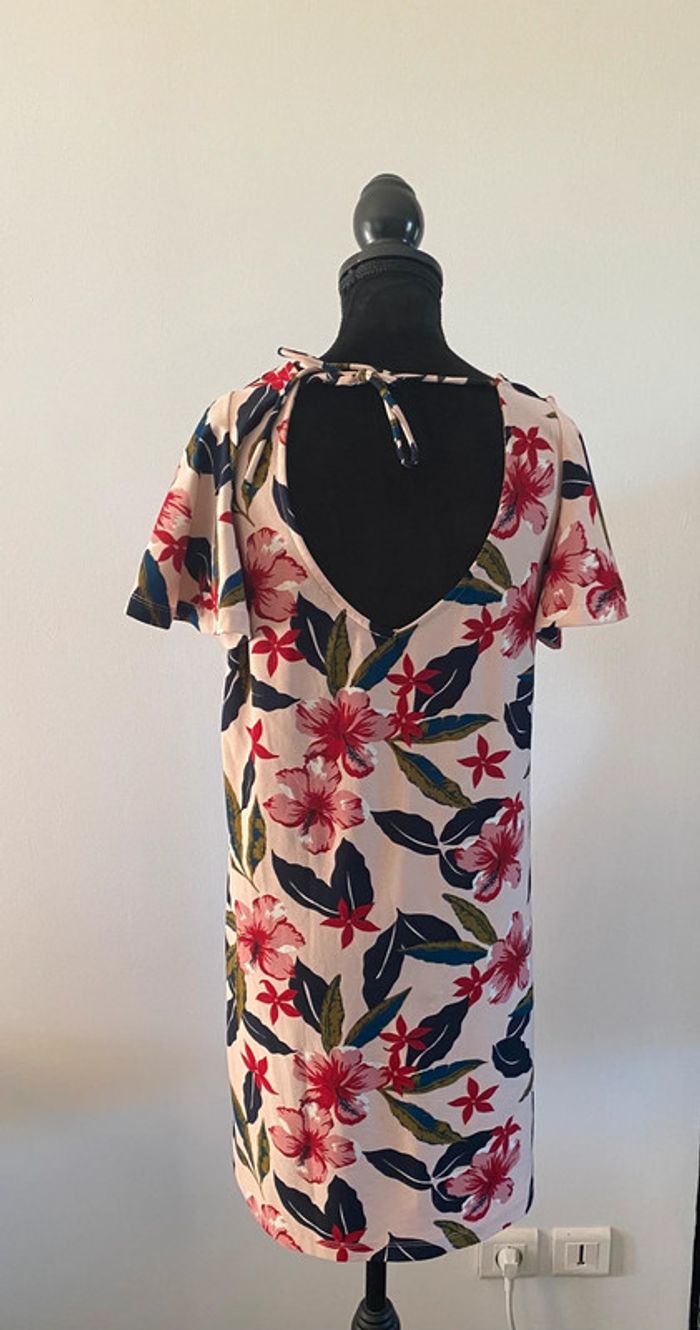 Robe d'été Mango rose à fleurs marine taille XS - photo numéro 7