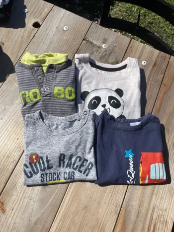 Lot t-shirt manche longue - 12 mois Divers marque