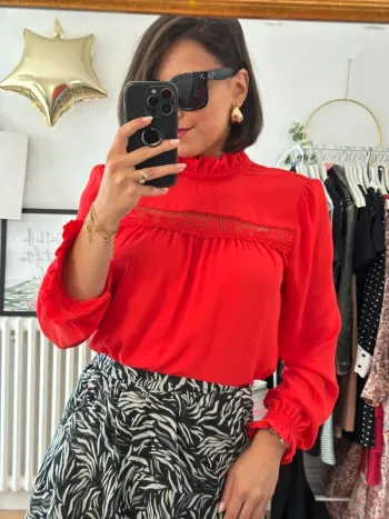 Blouse Claudie Pierlot rouge taille 38