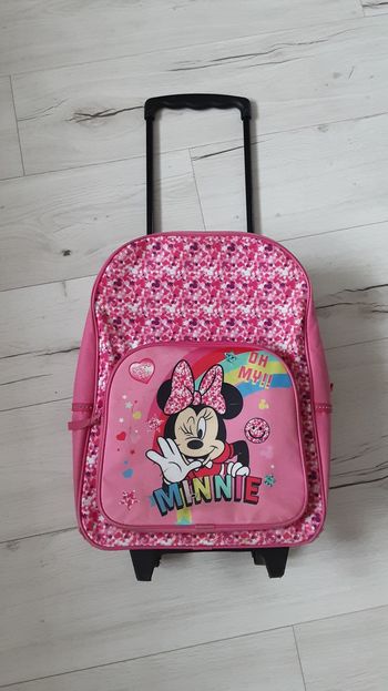 Sac à dos cartable à roulettes rose Minnie 41 x 31 cm