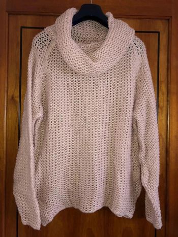 Pull maille col roulé rose Chantal B taille unique