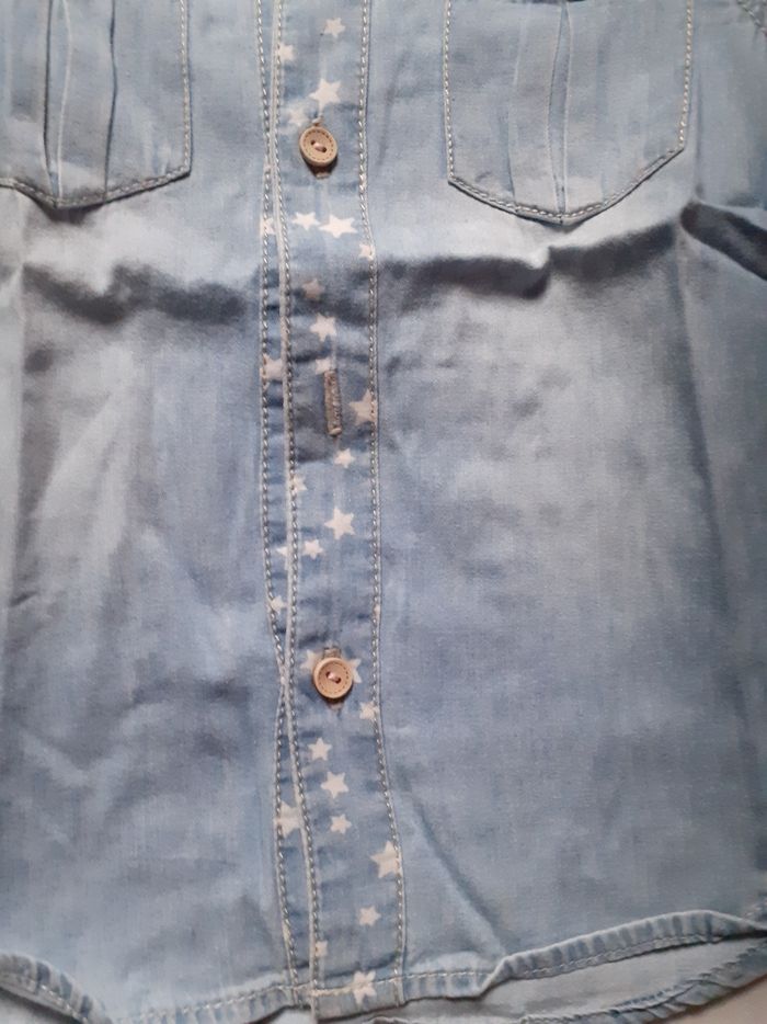 Chemise bleue claire motif étoiles blanches - photo numéro 4