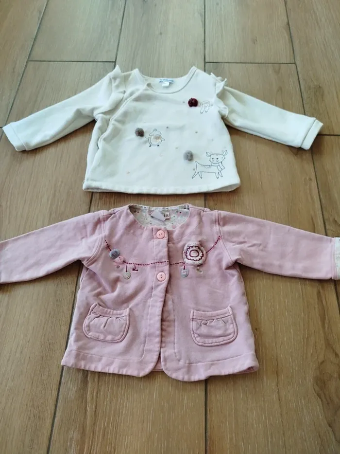 Lot pull + gilet bébé fille 18 mois