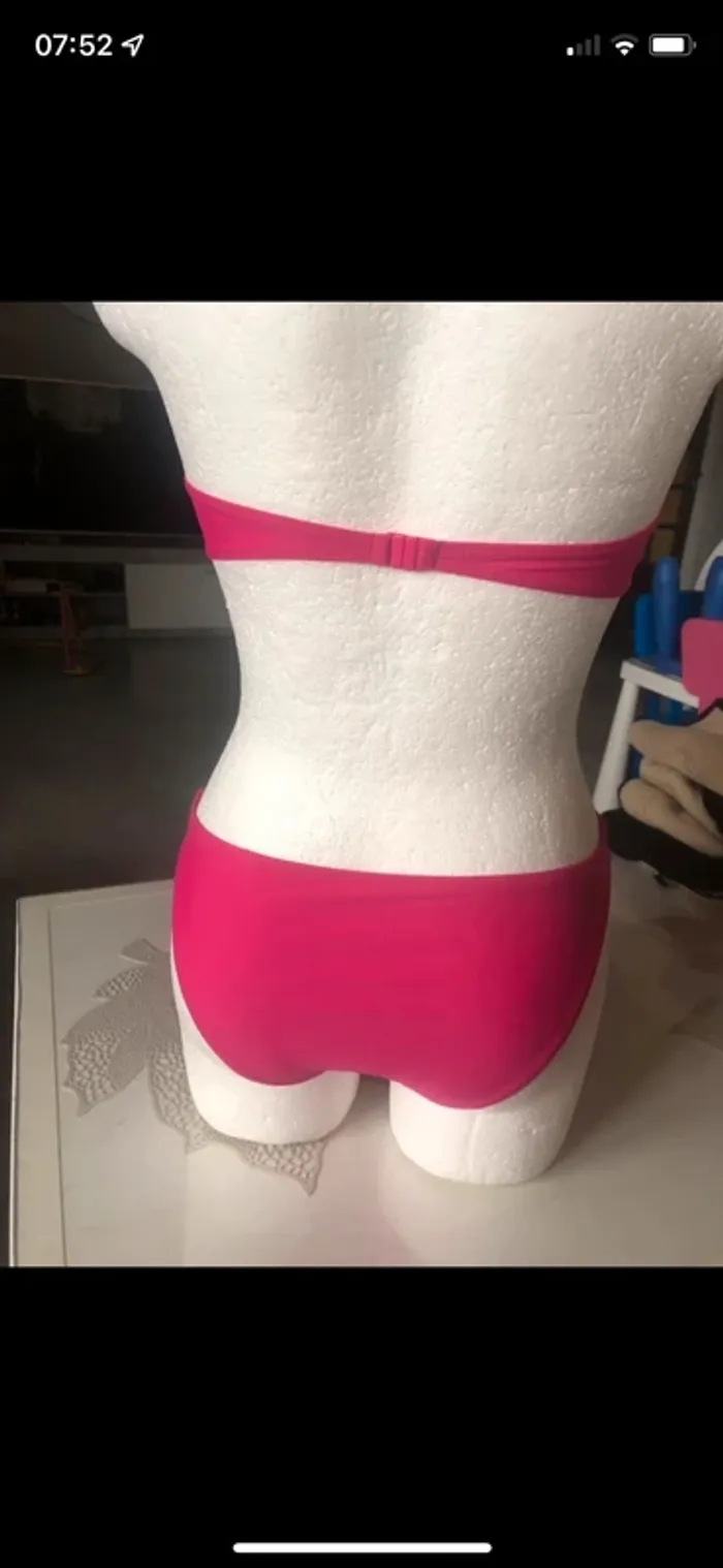 Maillot de bain bikini bustier rose - photo numéro 3