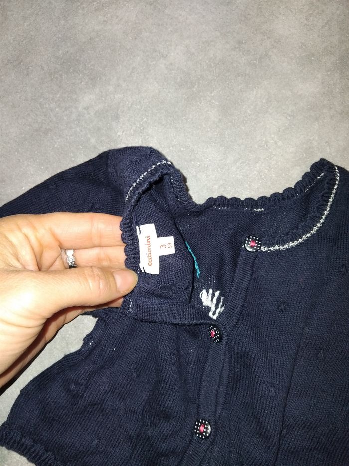 Gilet bleu marine catimini 3 mois - photo numéro 3