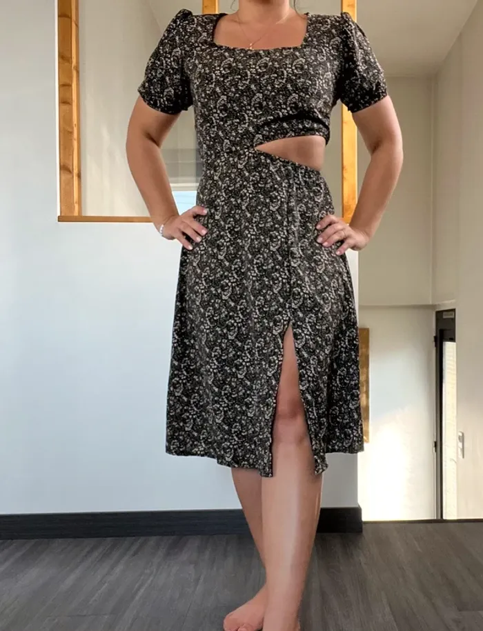Robe été fleurs sexy fendue