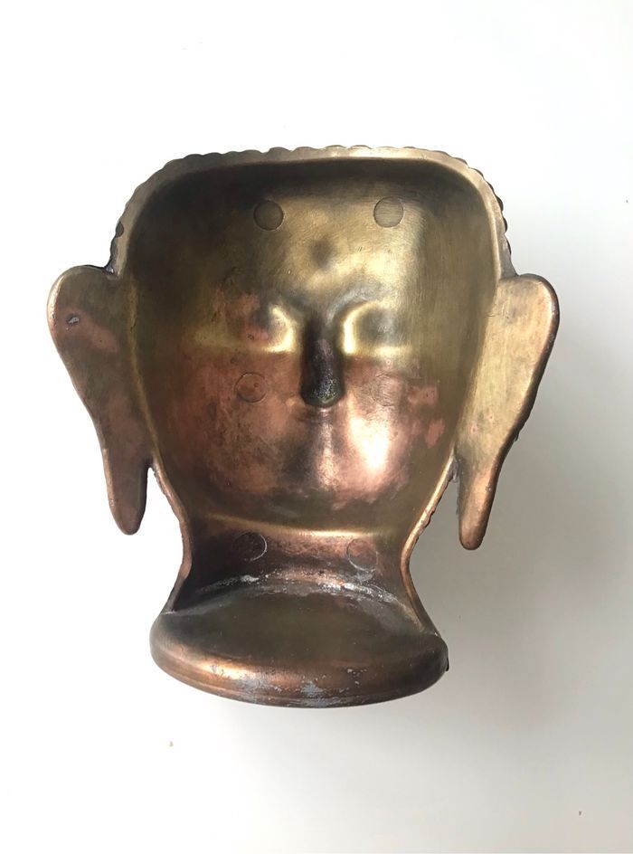 Tête de Bouddha en bronze - photo numéro 2