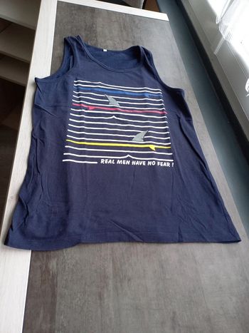 Tee-shirt imprimé sans manches marine homme 🚹