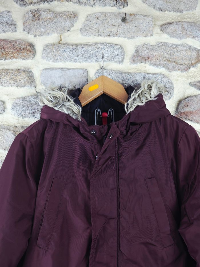Blouson parka bordeaux avec capuche fourrure Homme/ Ado taille XS marque Kiabi 🎸 - photo numéro 6