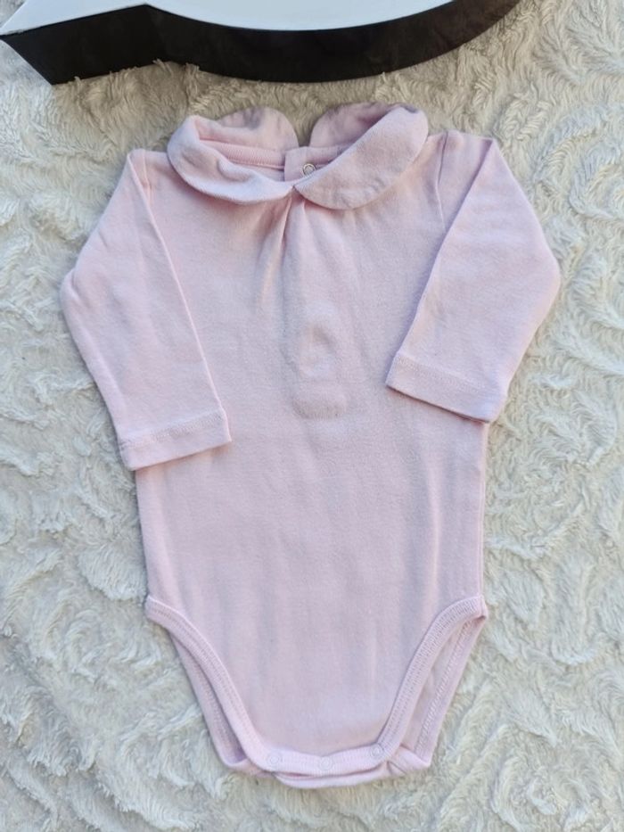 Body manches longues avec col Fille 3 mois Bout'chou 100% coton - photo numéro 2