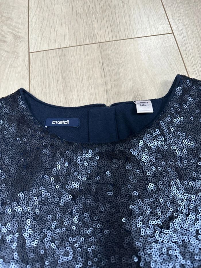 Robe sequins marine okaidi 10 ans - photo numéro 3