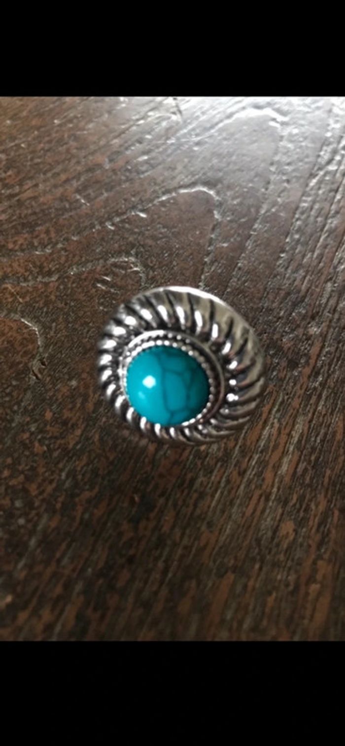 Magnifique bague réglage avec turquoise - photo numéro 8