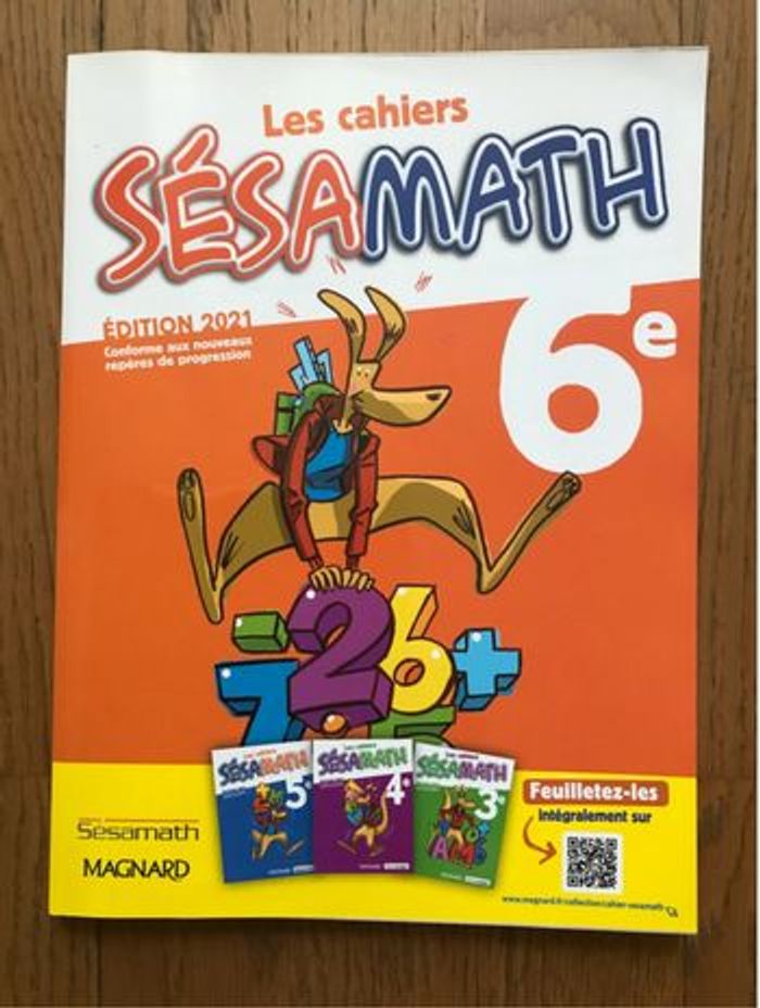 Mathématiques Sésamath 6e - Cahier de l’élève - édition 2021 - Magnard