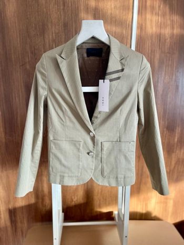 🌞Veste de costume rayé kaki clair Cotton 🌞 - photo numéro 3