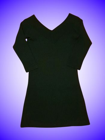 Robe Pull Jennyfer Noire – Décolleté V – Manches 3/4 – Très Bon État