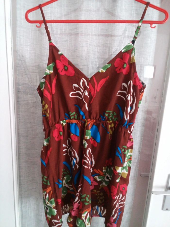 Combishort marron fleurs multicolore Primark - photo numéro 3