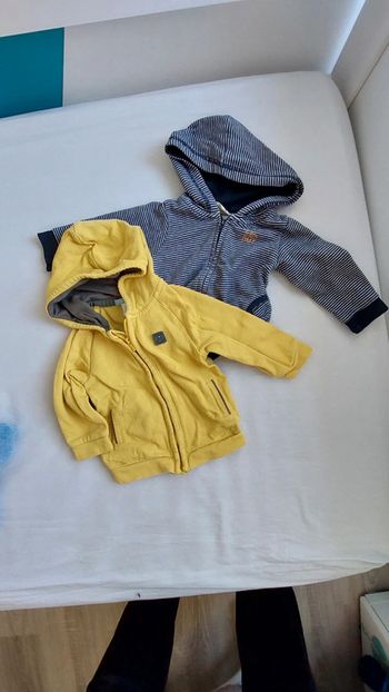 Lot de 2 sweat zippés 12 mois