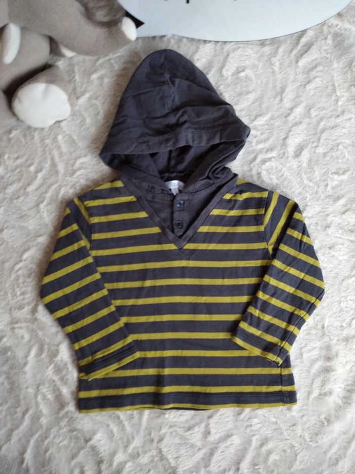 Polo sweat léger à capuche Garçon 18 mois Kitchoun 100% coton - photo numéro 2