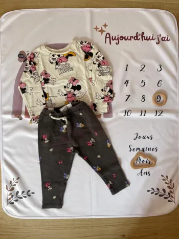 Ensemble bébé fille Zara – Taille 9 mois – Motif Disney