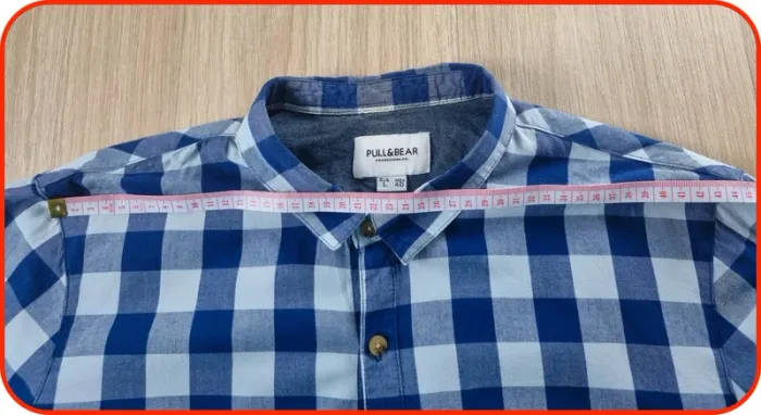 Chemise à carreaux bleue Homme Pull & Bear Taille L - photo numéro 4