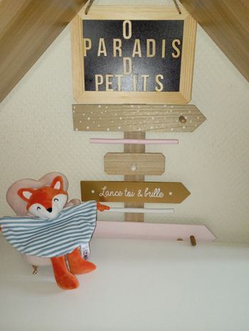Doudou renard rayures épaisses 