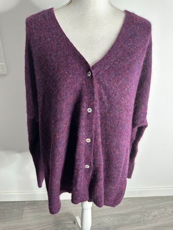 Cardigan oversize violet rose alpaga et laine mérinos Anonym TU