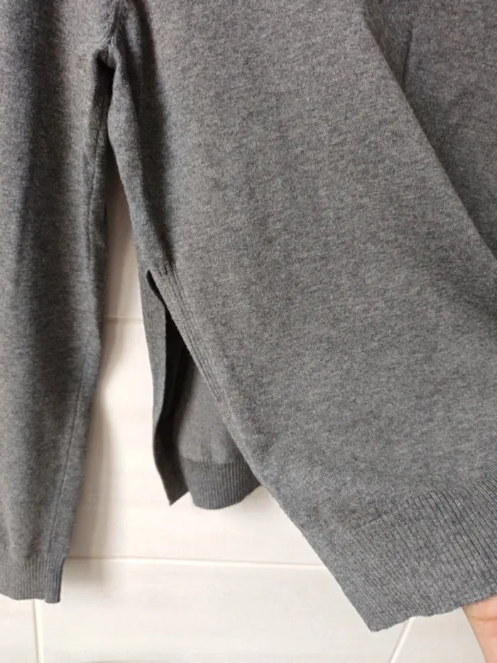 Pull fin gris viscose/coton, t.S - photo numéro 4