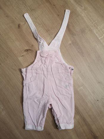 Salopette en velours rose 3 mois